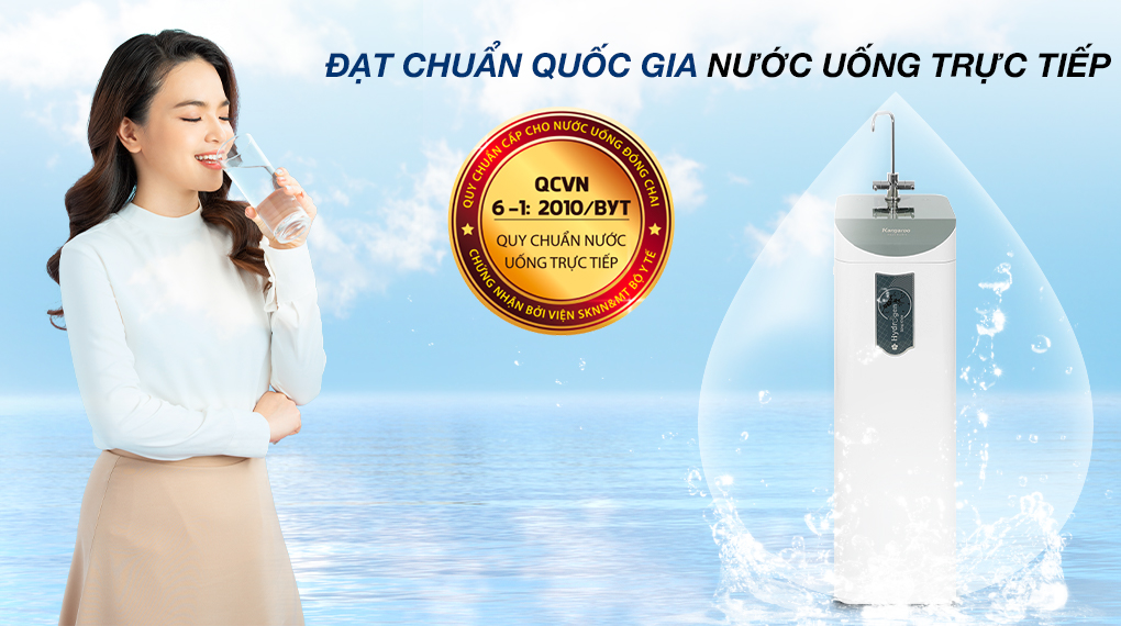 Máy lọc nước RO Hydrogen Kangaroo KG100HD2 8 lõi  - Đạt chuẩn Quốc gia