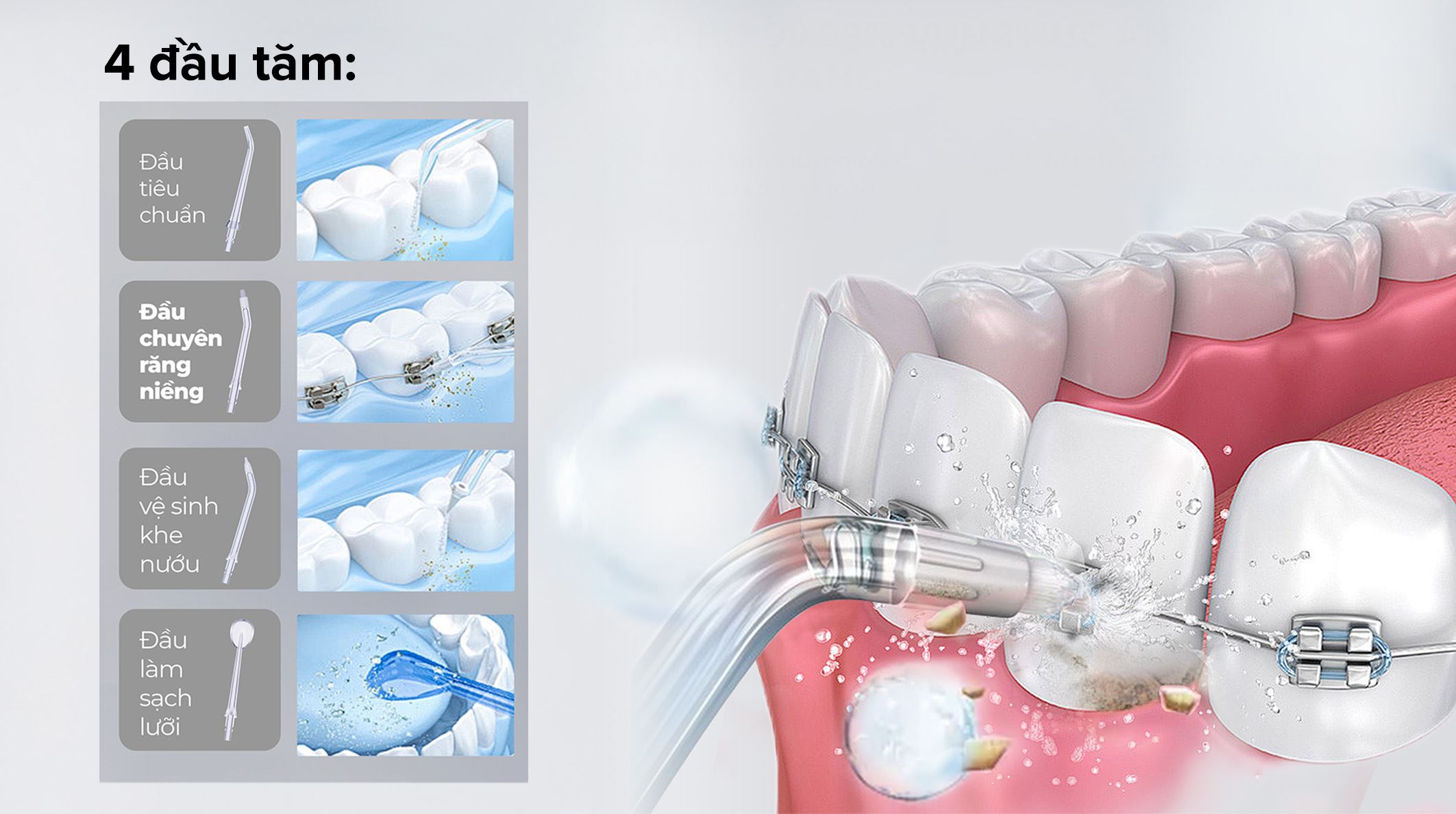 Máy tăm nước Halio UltraClean Express Hydro Floss Ocean Blue - Đầu tăm nước