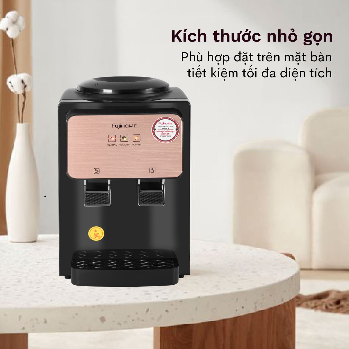 Cây nước nóng lạnh FUJIHOME WD03E 565W - Thiết kế, chất liệu – Chế độ nước