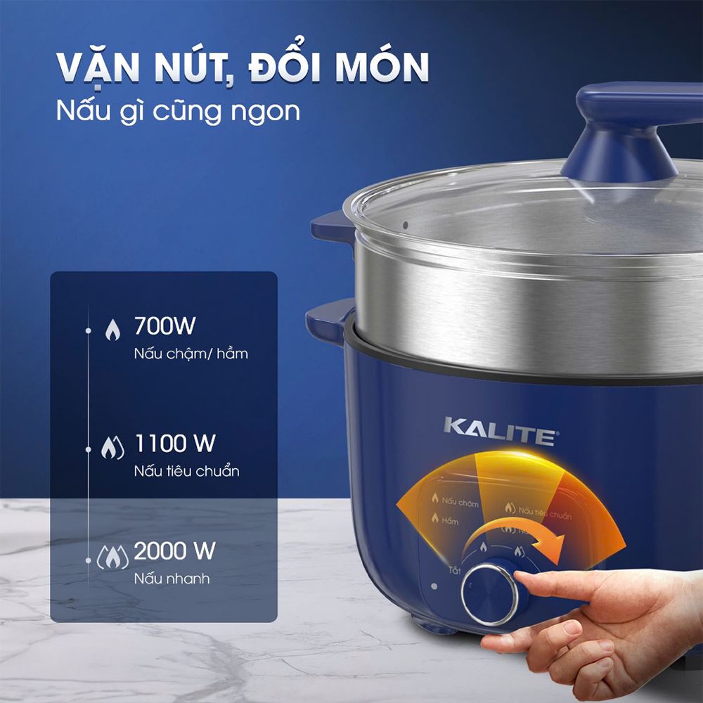 Nồi lẩu điện đa năng Kalite KL568-S 11 lít - Bảng điều khiển
