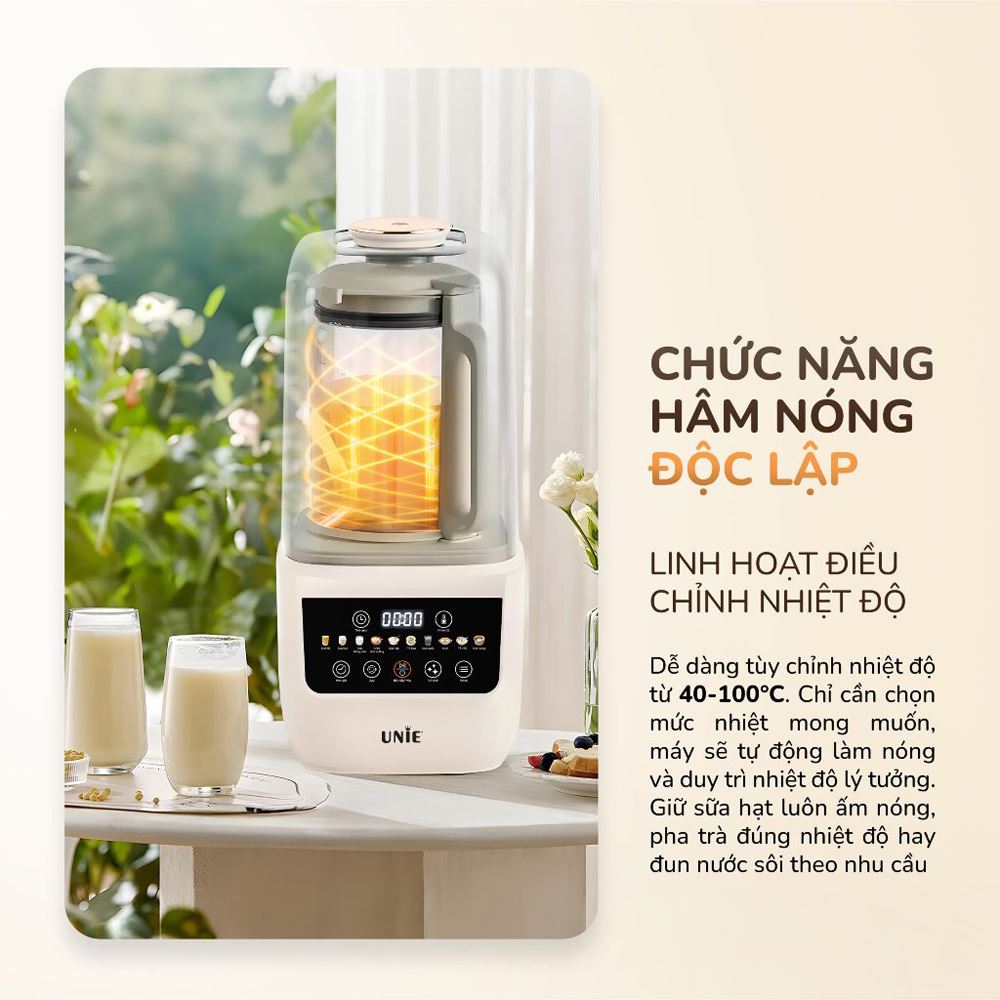 Máy làm sữa hạt đa năng Unie UCB15 - Chế độ hâm nóng