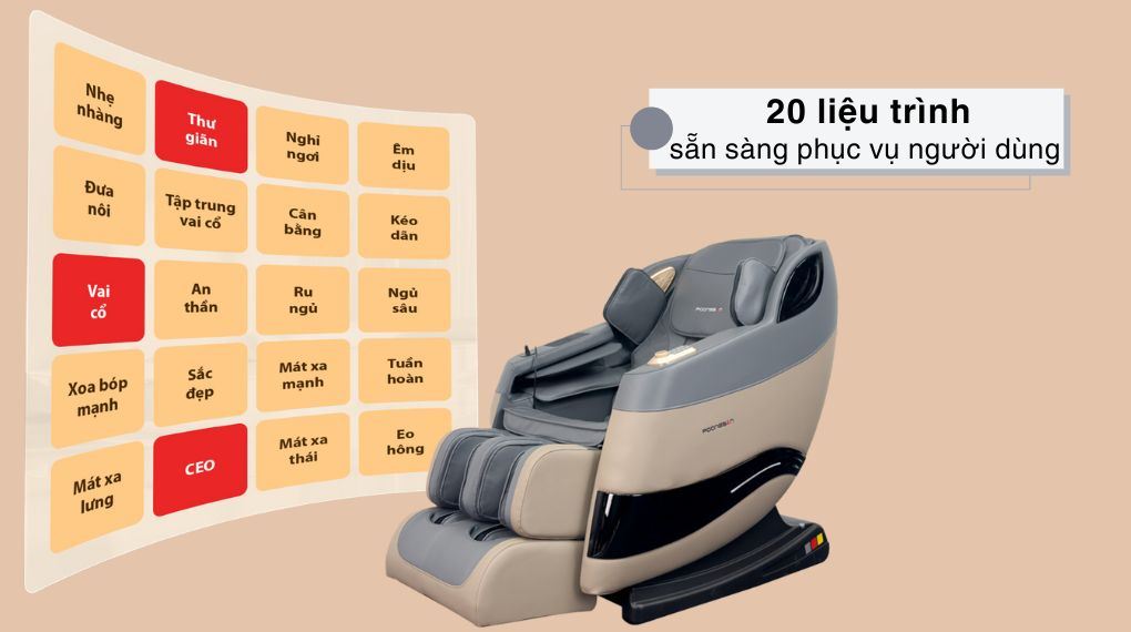 Ghế massage Poongsan MCP-138 - 20 lộ trình