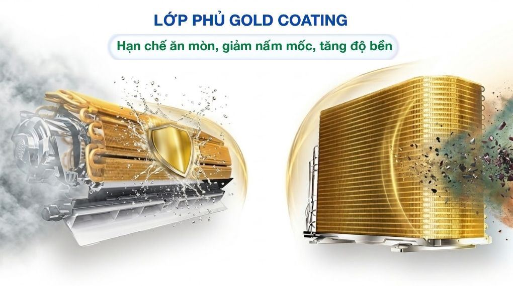 Máy lạnh Comfee Inverter 1.5 HP CFS-13VDM - Lớp phủ Gold Coating trên dàn nóng