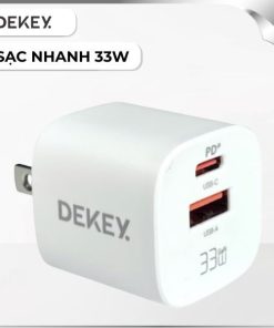 Sạc nhanh 2 cổng USB Type-C PD 33W Dekey Power Pioneer A2388 - Trắng