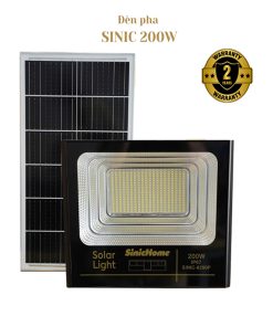 Đèn Pha Năng Lượng Mặt Trời Sinic Home Sinic-8200P-200W Vỏ Nhôm Chống Nước Bền Bỉ