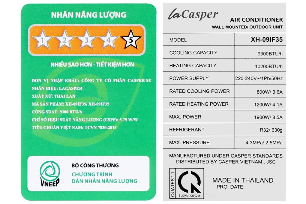 Điều hòa khí tươi Casper Inverter 2 chiều 9000BTU XH-09IF35 - Bảo hành 3 năm - Ảnh 3