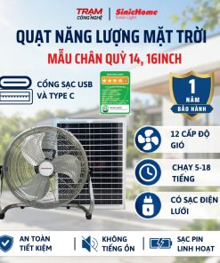 Quạt Tích Điện SinicHome Sinic-QQ-16Fan Chân Quỳ 16inch 12 Cấp Gió