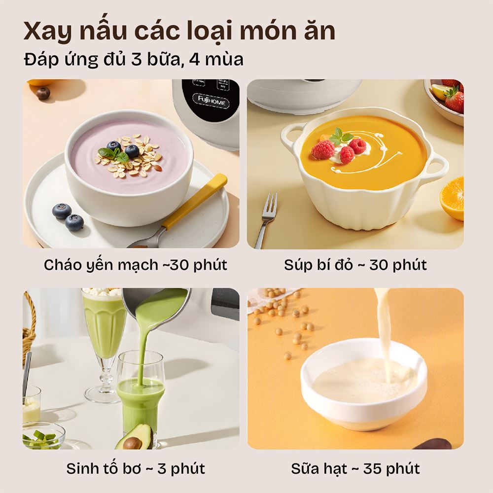 Máy làm sữa hạt đa năng Fujihome SM836 - Ảnh 15