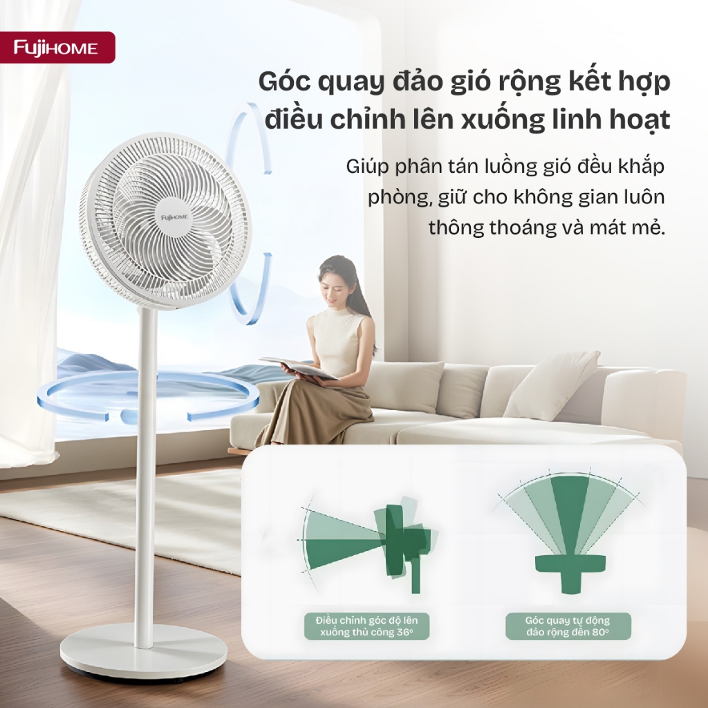 Quạt điện đứng thông minh FUJIHOME SF3001 lưu thông không khí - Ảnh 5