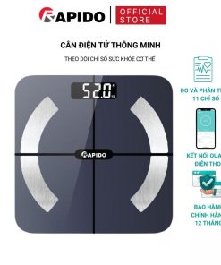 Cân điện tử sức khỏe thông minh Rapido RSB02-S kết nối bluetooth đo 10 chỉ số