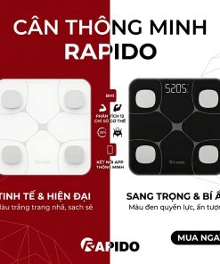 Cân Sức Khỏe Rapido RSB08-BS phân tích 20 chỉ số sức khoẻ theo dõi tình trạng cơ thể - Bảo hành 12T